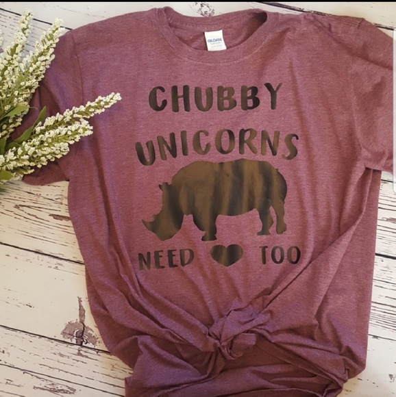 Chubby Unicorns Need 💜 Too Graphic Tshirt - Picture 1 of 2